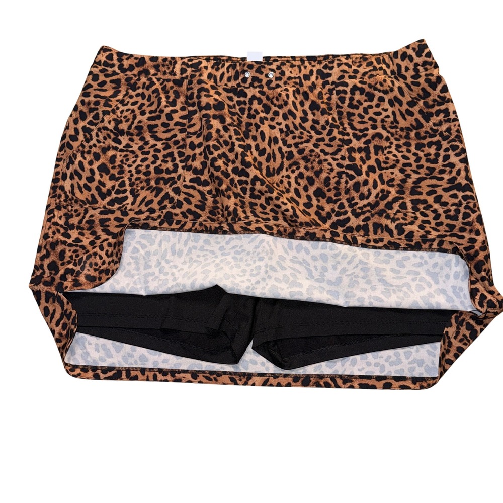 Chico's Zenergy Skort 3.5 18 Brown Leopard Print Active Athletic Pull On Skirt - Picture 2 of 5